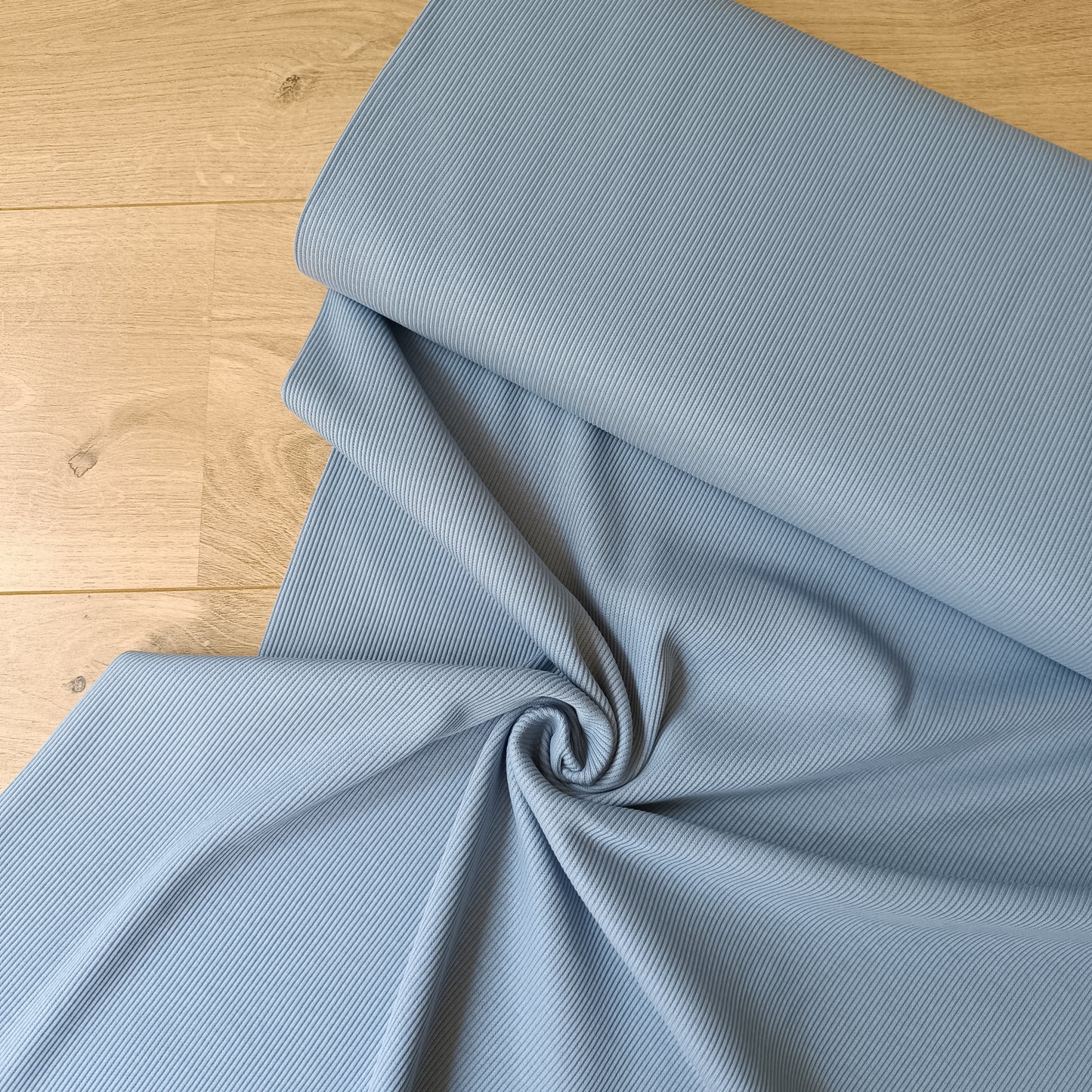 rib jersey staal blauw