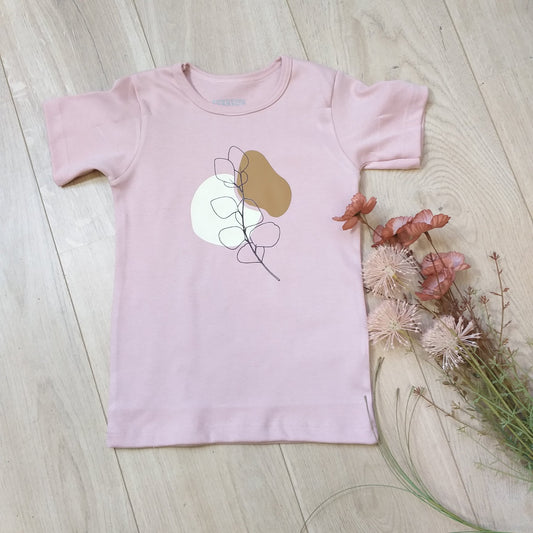 T-shirt eucalyptus roze