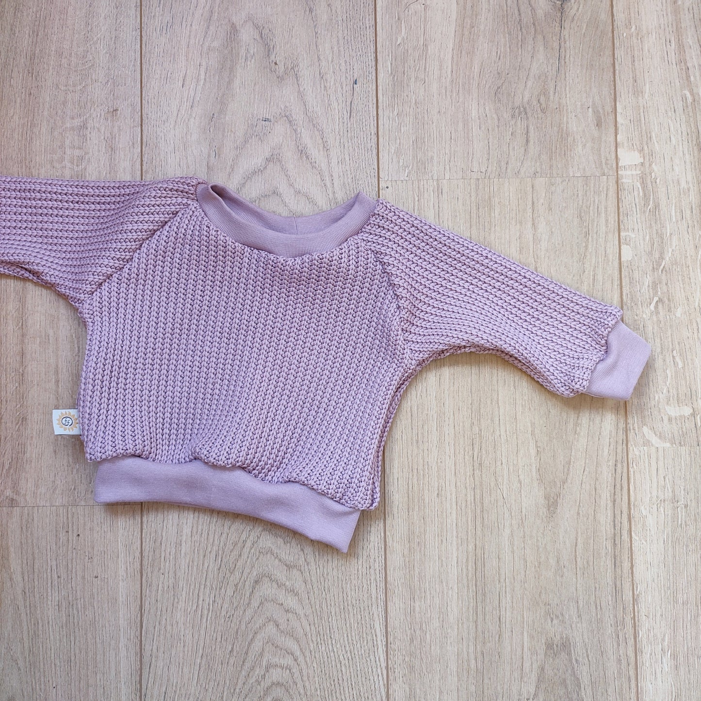 Sweater big knit oud roze 62-68