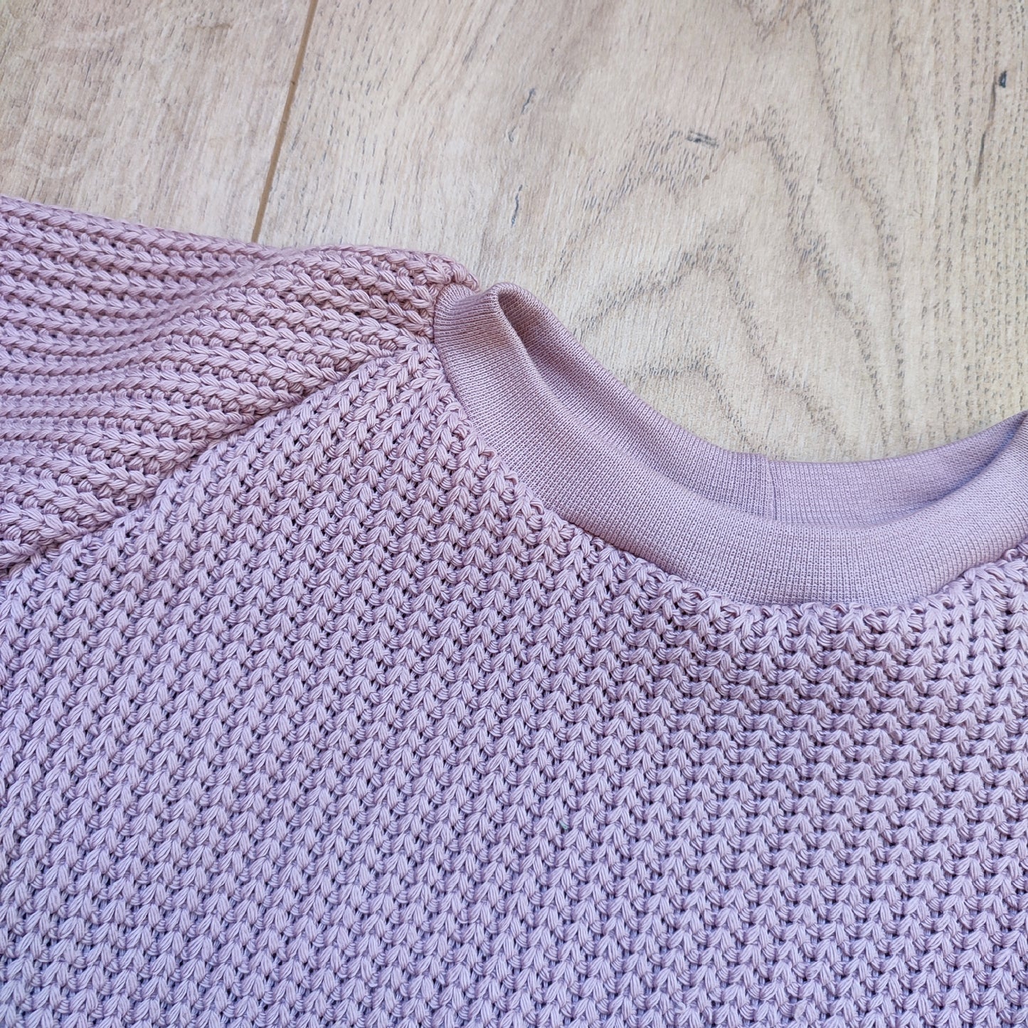 Sweater big knit oud roze