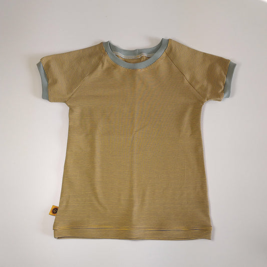 T-shirt streepjes grijs-geel